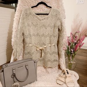 Belted Knitted Sweater